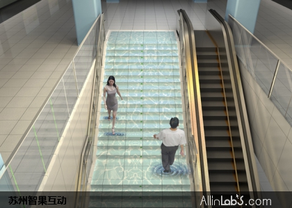 楼梯互动地面方案设计，互动投影